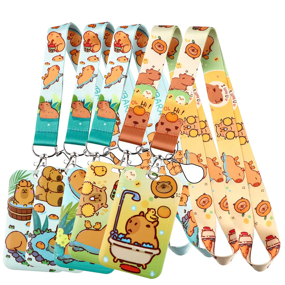 Capybara Lanyard & Card Holder