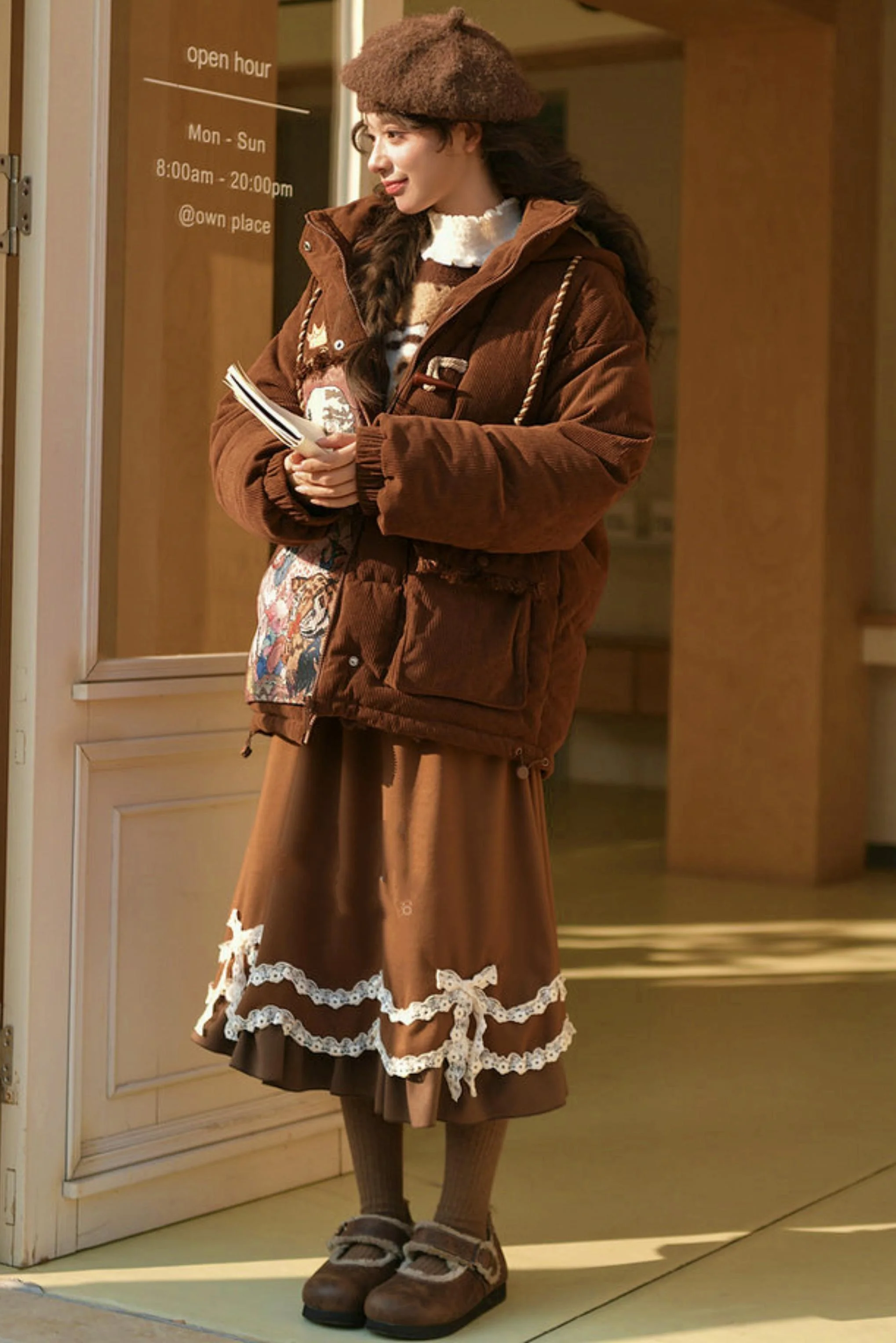Caramel Lace High Waist Skirt - Image 15