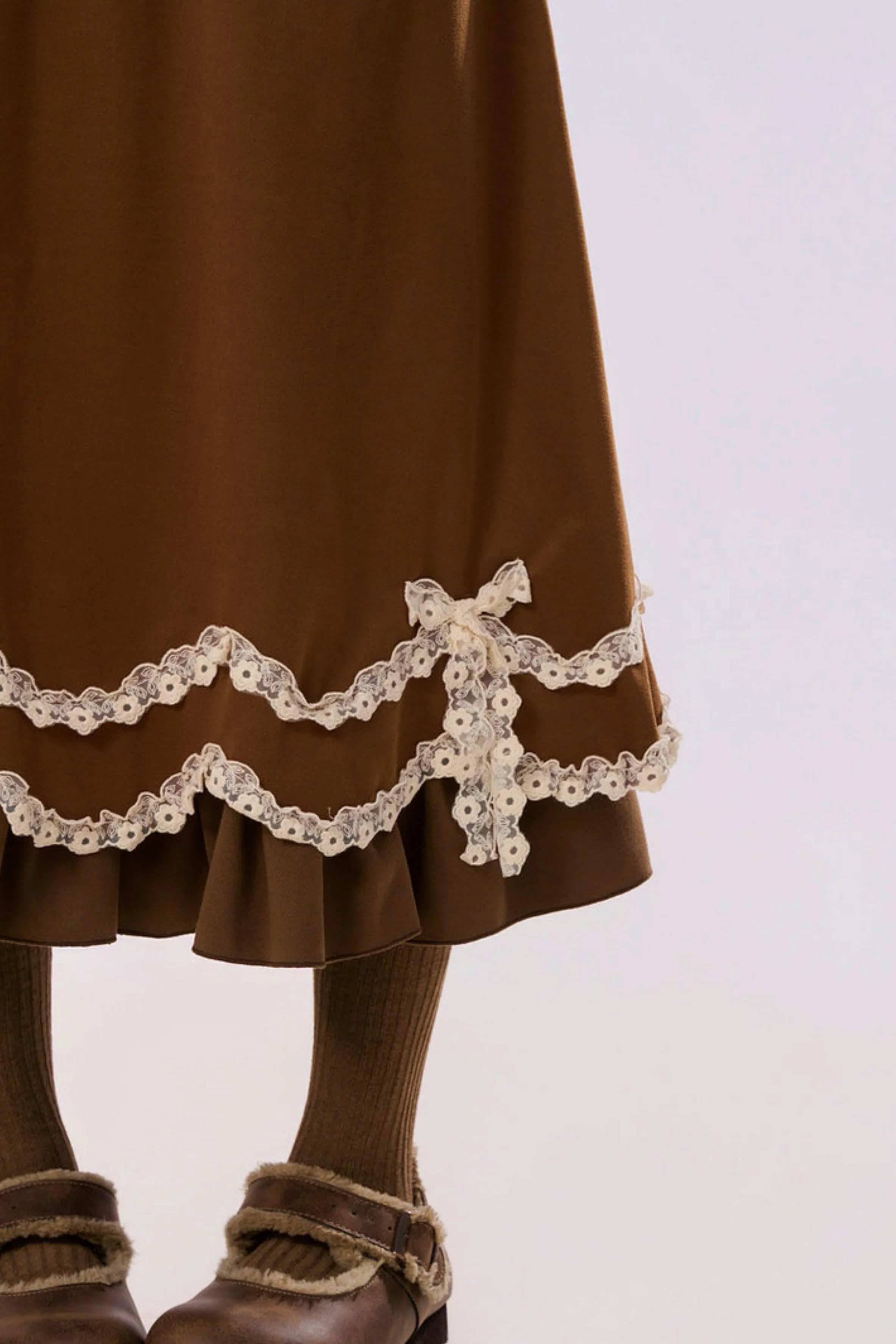 Caramel Lace High Waist Skirt - Image 22