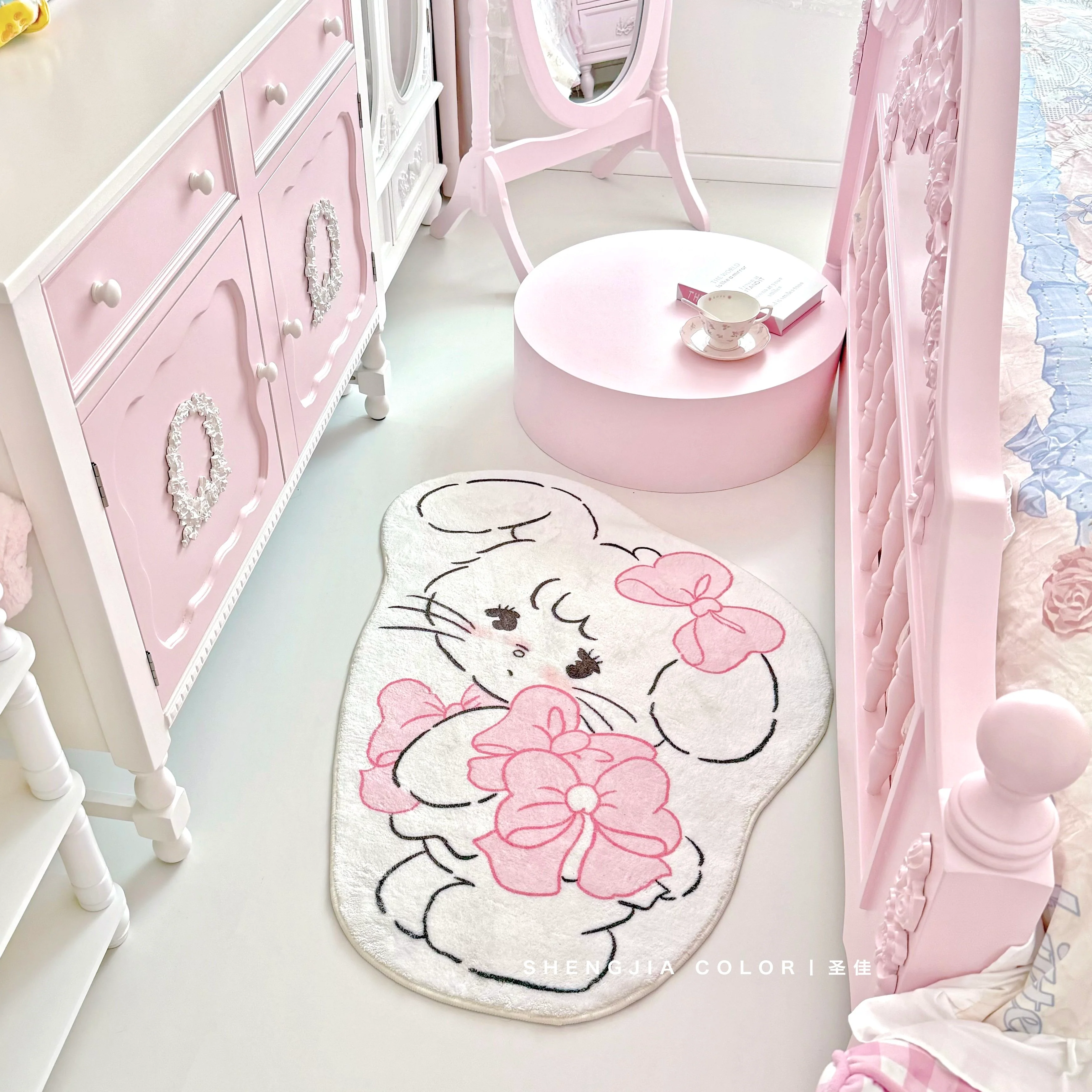 Cartoon cute girl bedroom bedside blanket - Image 3