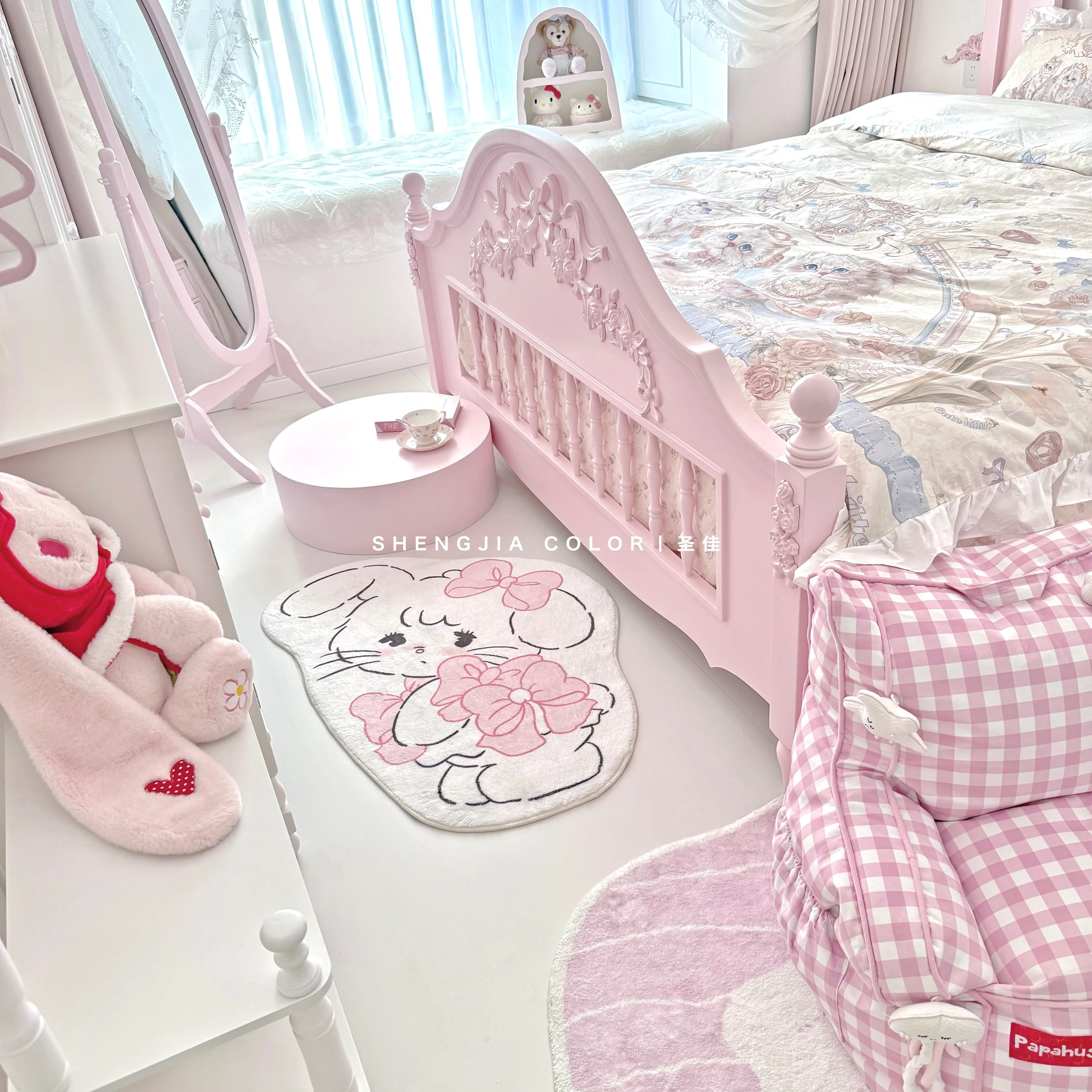 Cartoon cute girl bedroom bedside blanket - Image 6