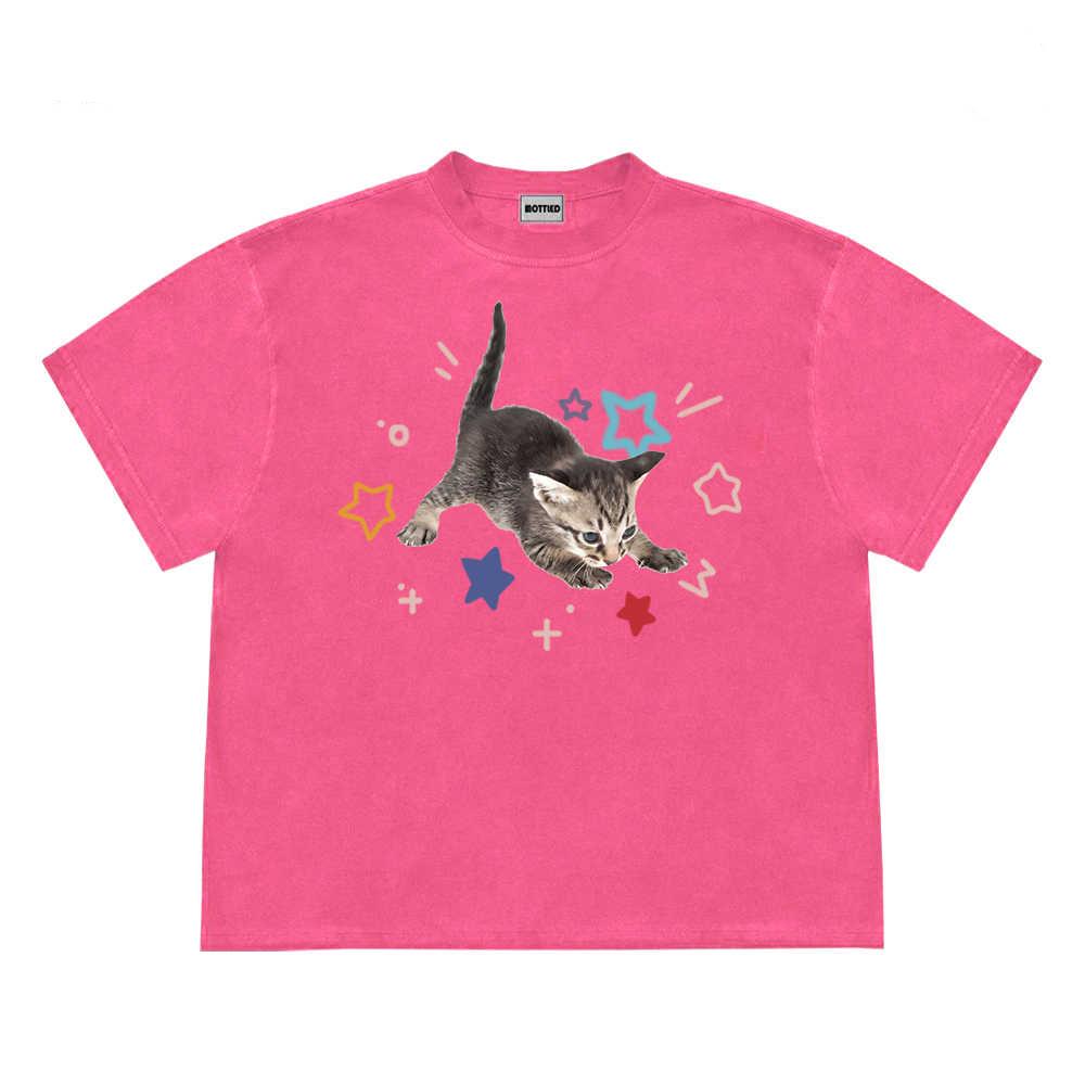 Casual Cute Style Kitty Tee - Image 2