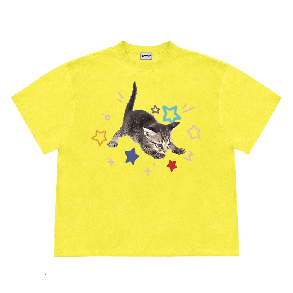 Casual Cute Style Kitty Tee - Image 4