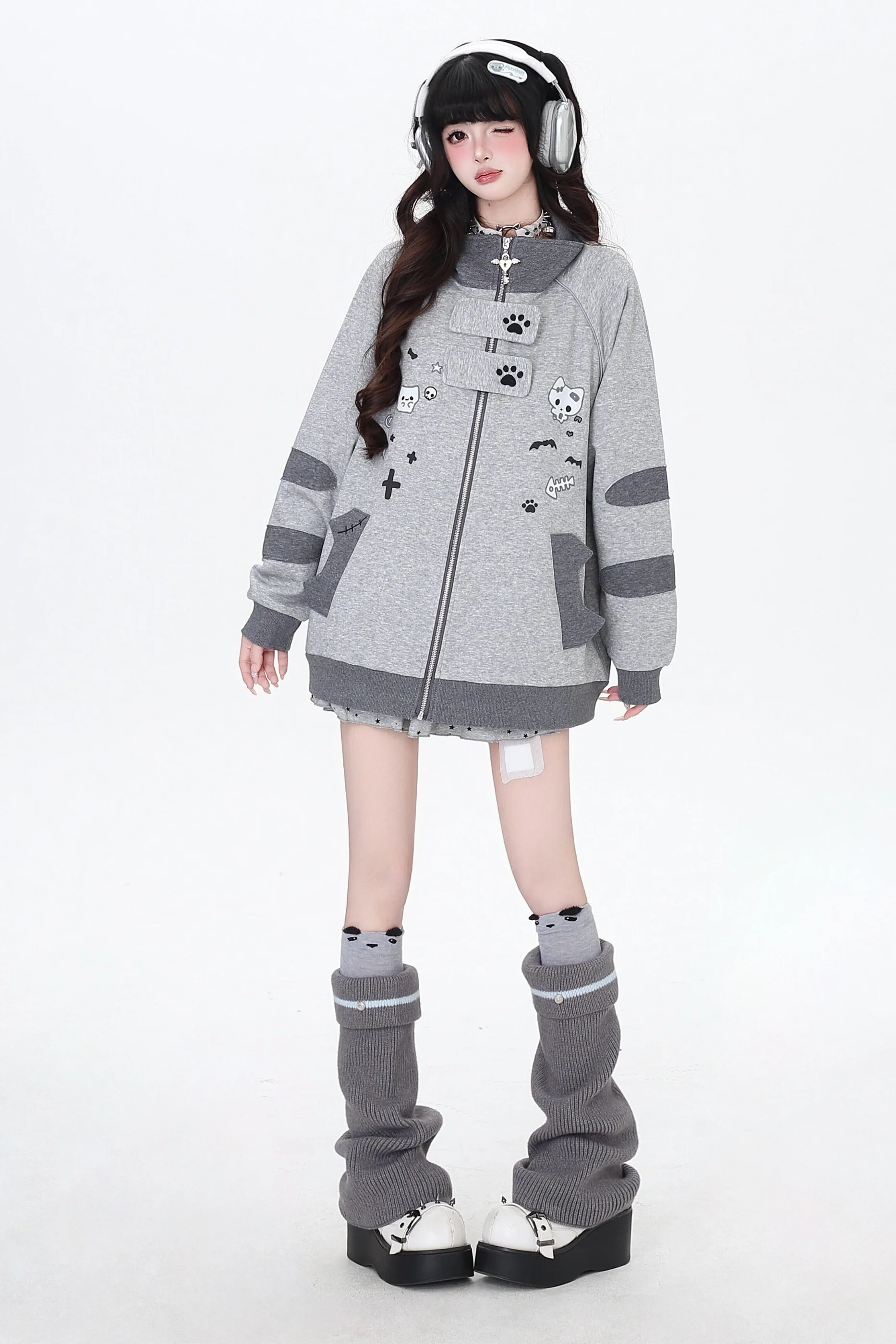 Cat Border Loose Star Jacket - Image 3