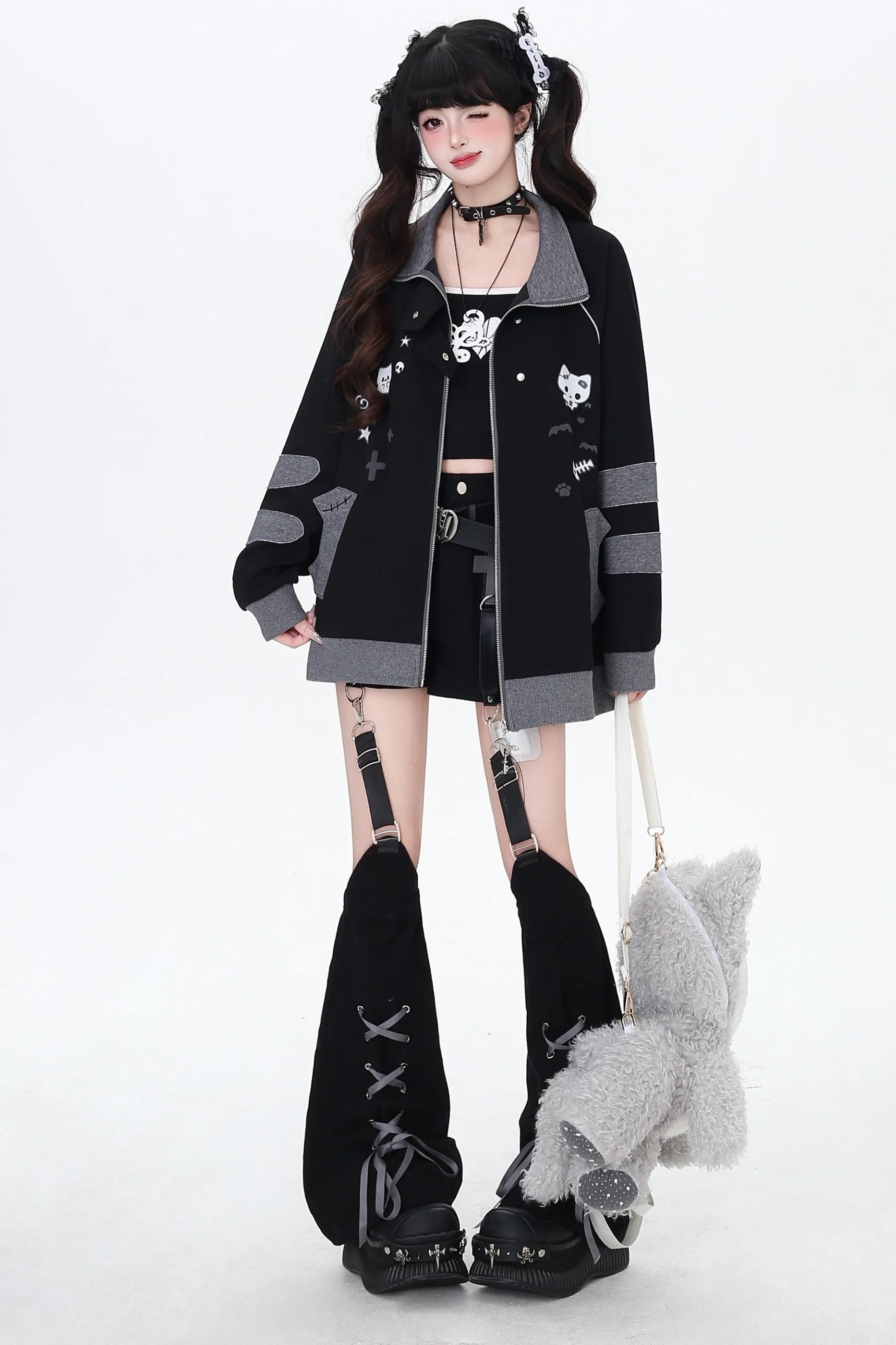 Cat Border Loose Star Jacket - Image 9