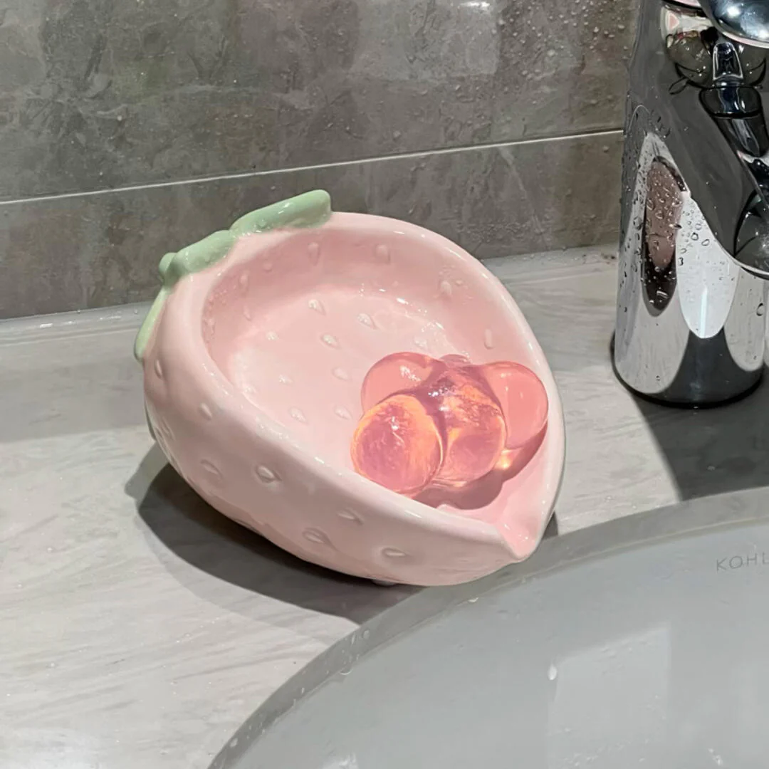 ceramic Strawberry soap box