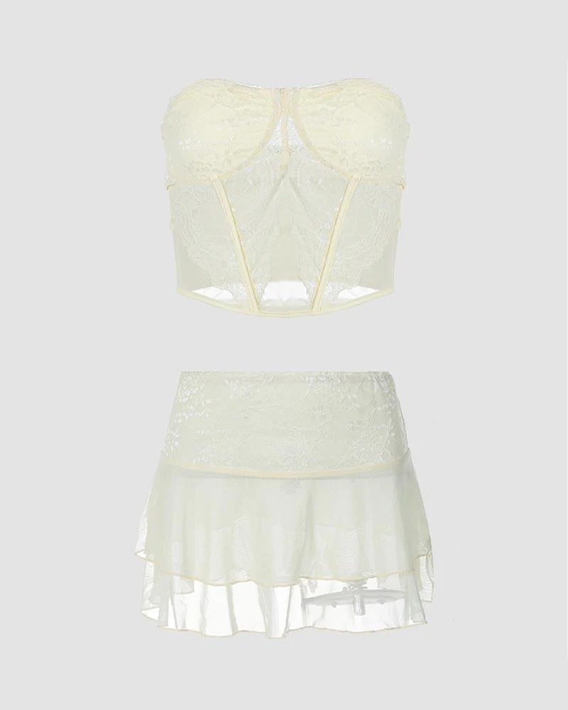 Cerauno Lace Corset and Matching Coord - Image 5