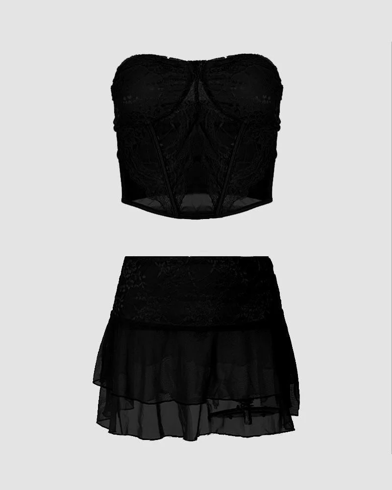 Cerauno Lace Corset and Matching Coord - Image 6
