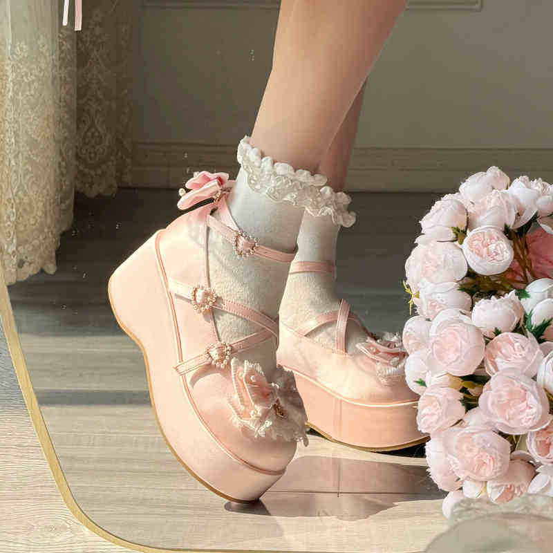 Chanson Cream Thick Sole Lolita Shoes - Image 10