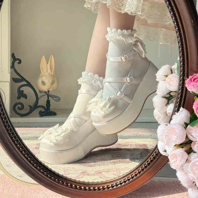 Chanson Cream Thick Sole Lolita Shoes - Image 11