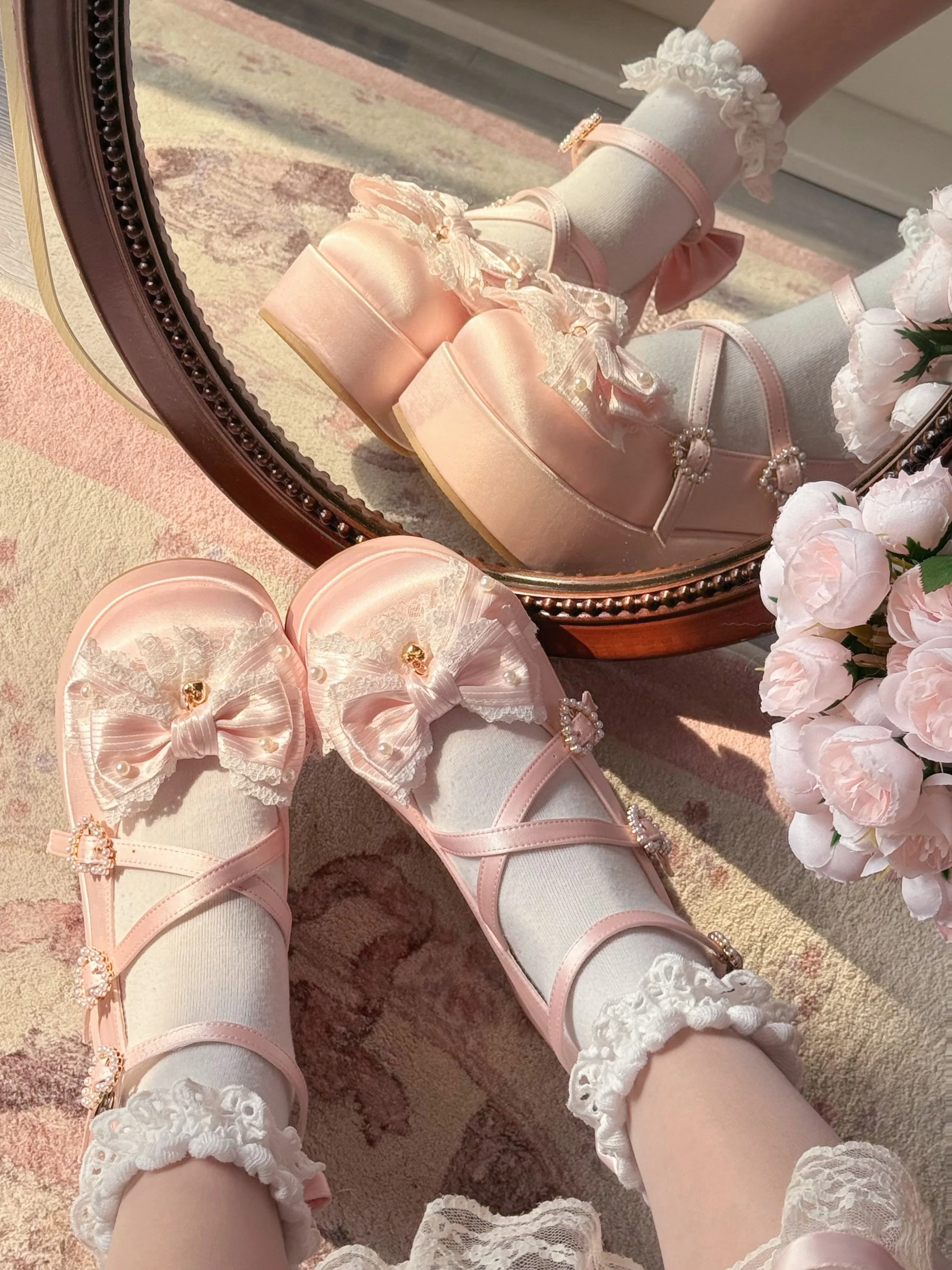 Chanson Cream Thick Sole Lolita Shoes - Image 3