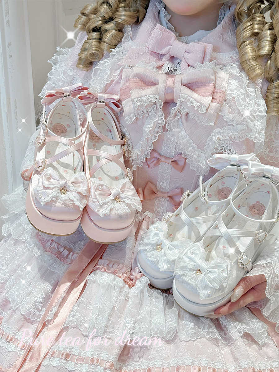 Chanson Cream Thick Sole Lolita Shoes - Image 6