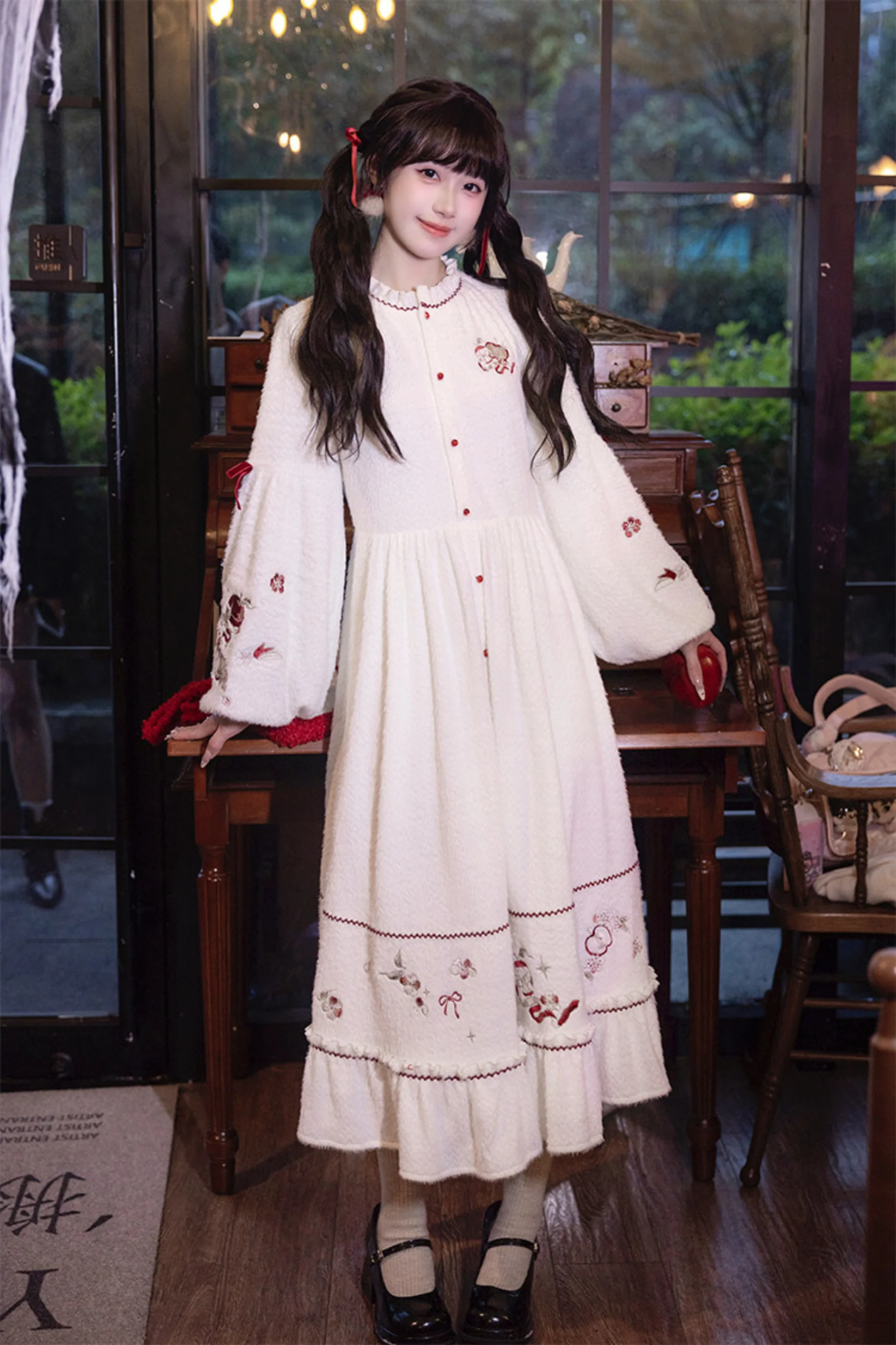 Chinese Dark Red Vest + Dress + Ear Cuffs - Image 7