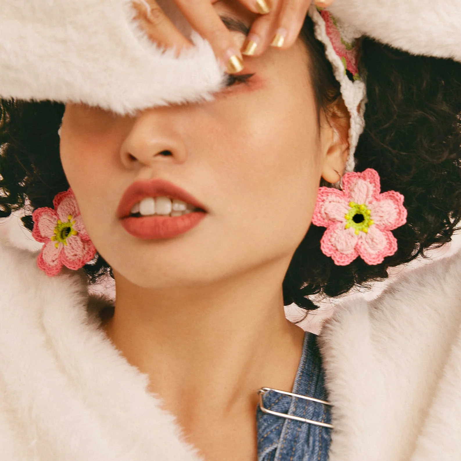 Cherry Blossom Crochet Earrings - Image 2