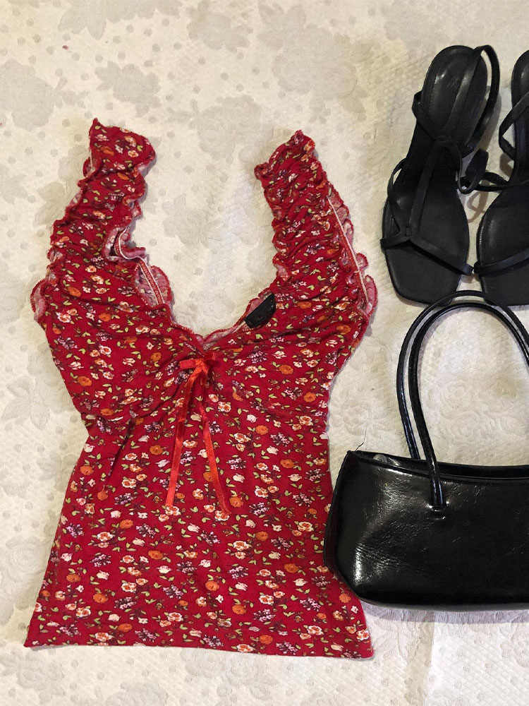 Cherry Floral Tank Top - Image 2