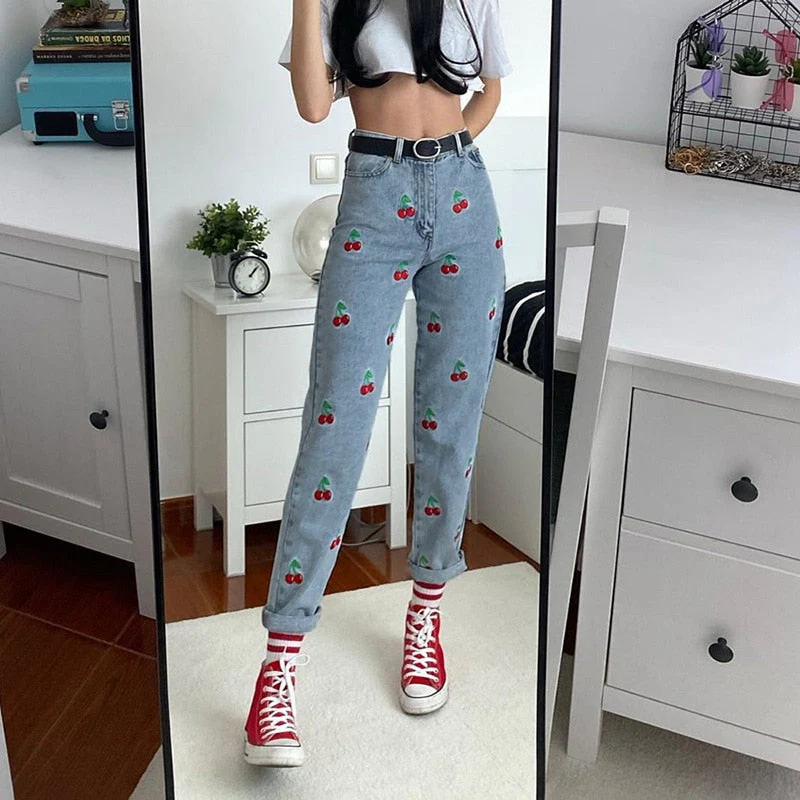 Cherry High Waisted Jeans - Image 20