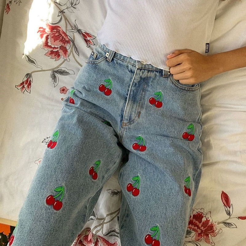 Cherry High Waisted Jeans - Image 4