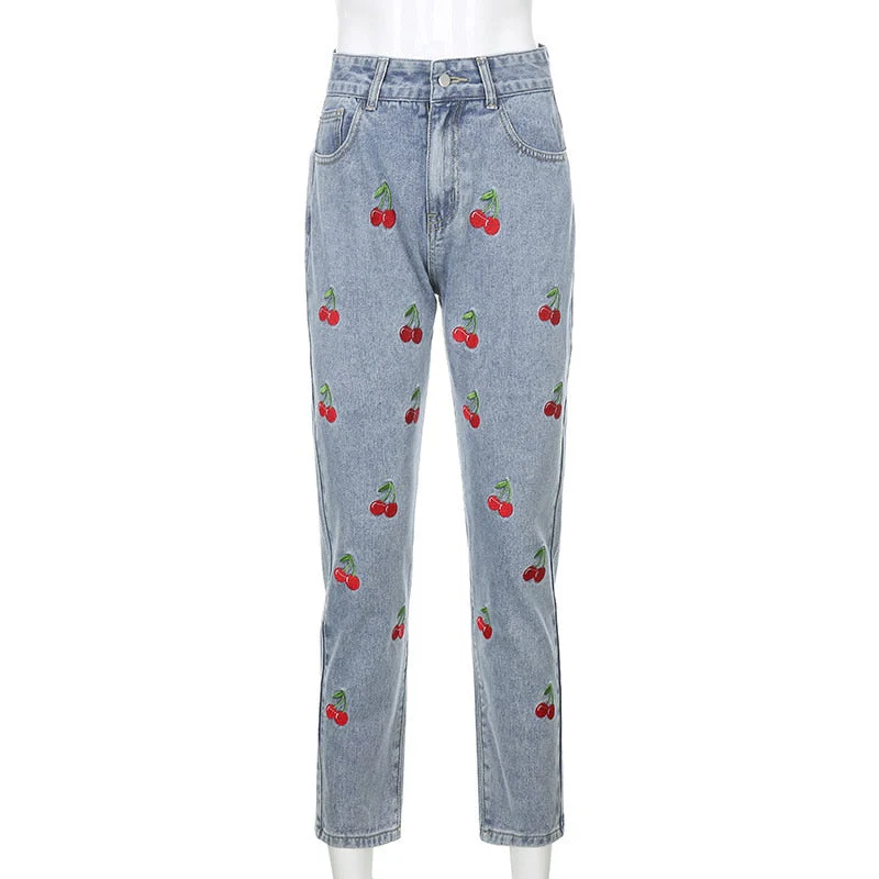 Cherry High Waisted Jeans - Image 8