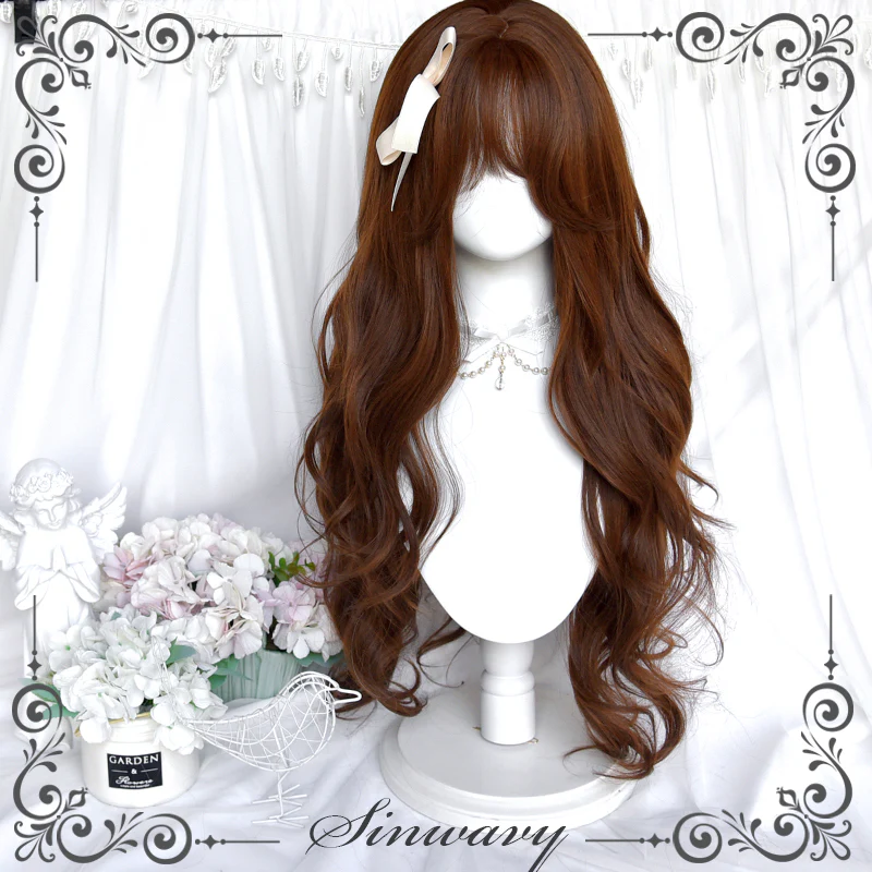 Chestnut Brown Retro Layered Wig - Image 5
