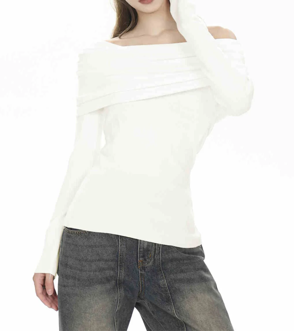 Chic Black Off The Shoulder Sweater - Image 4