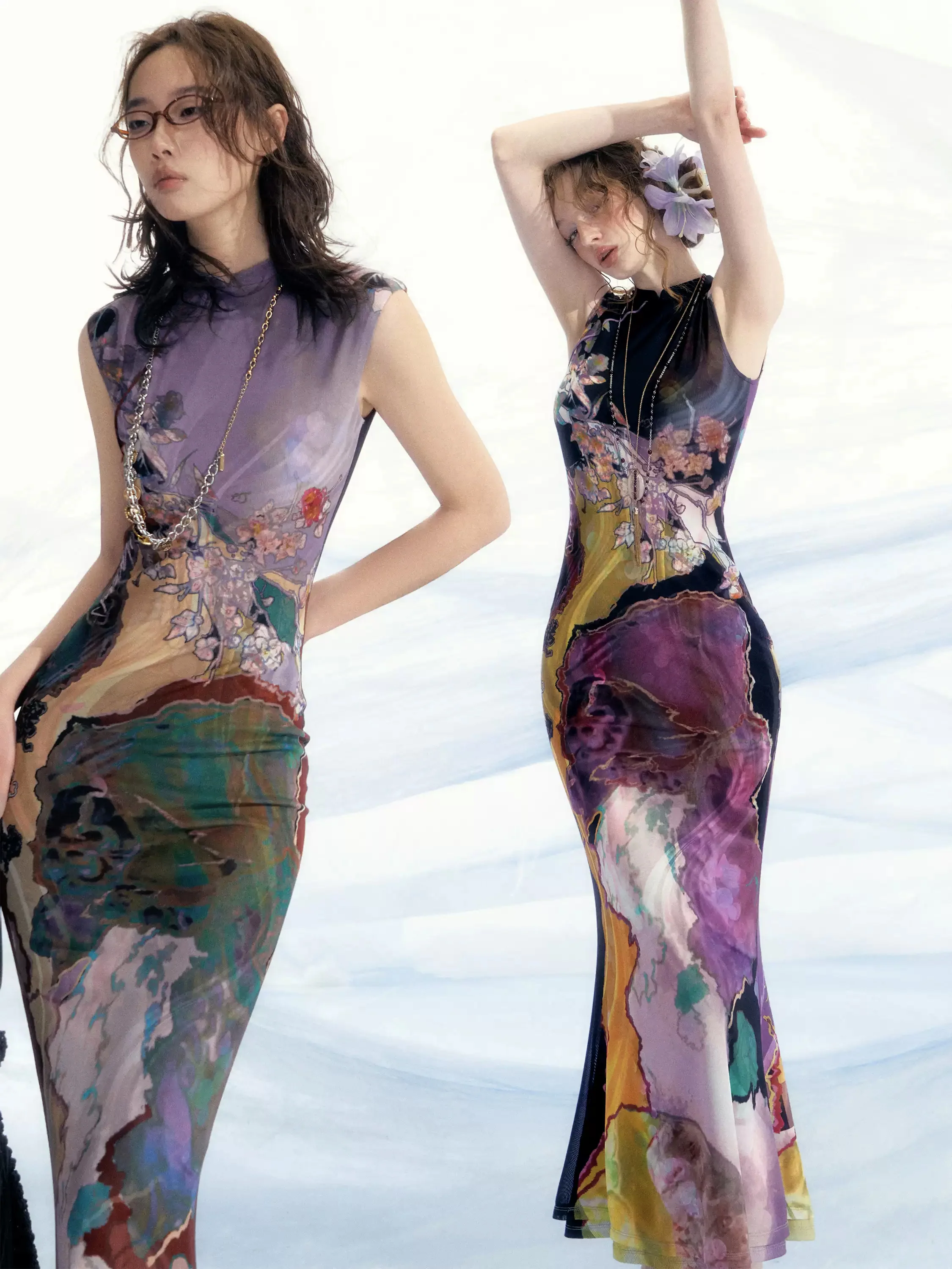 Chinese Print Cheongsam Dress - Image 2