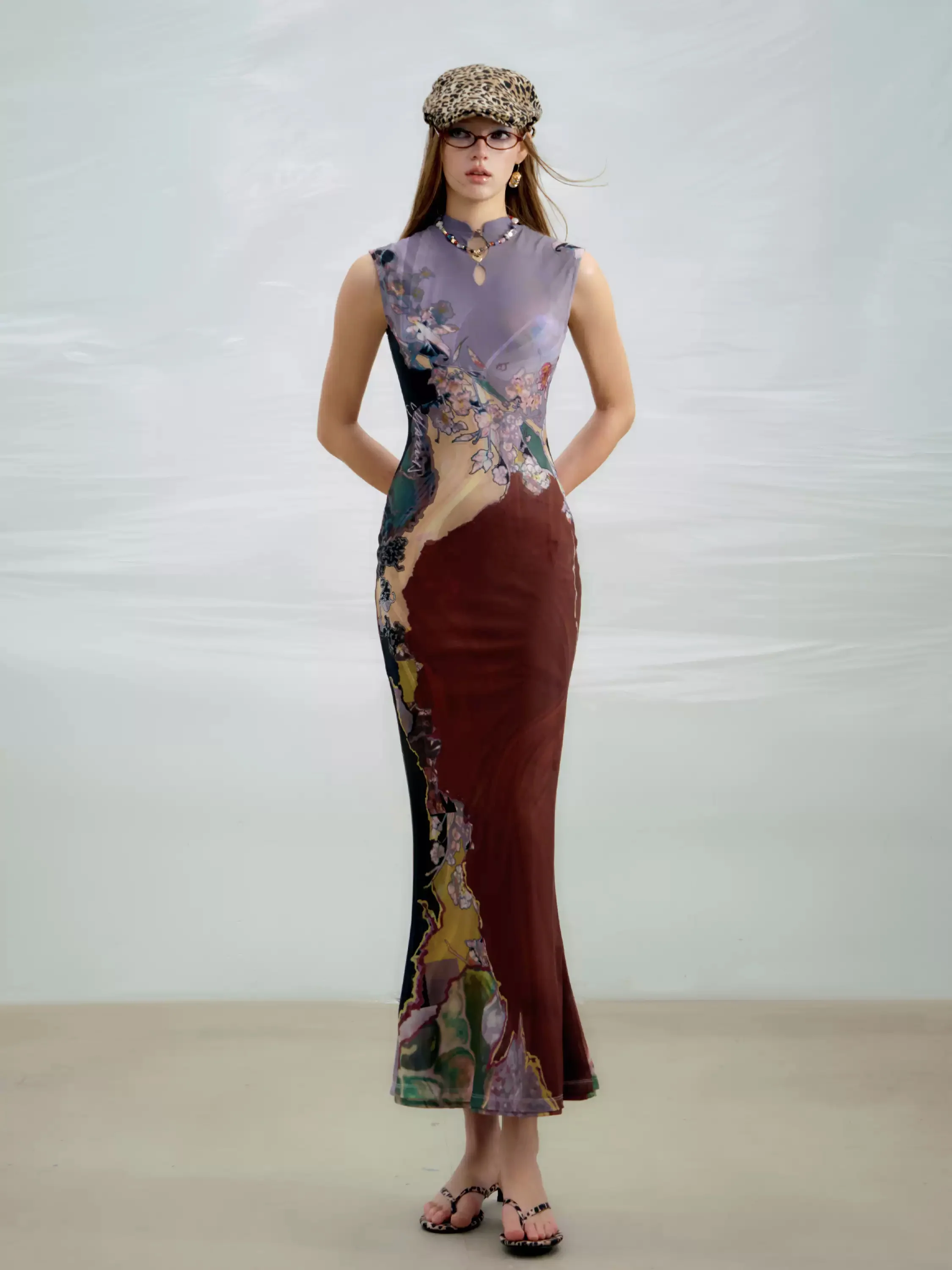 Chinese Print Cheongsam Dress - Image 5