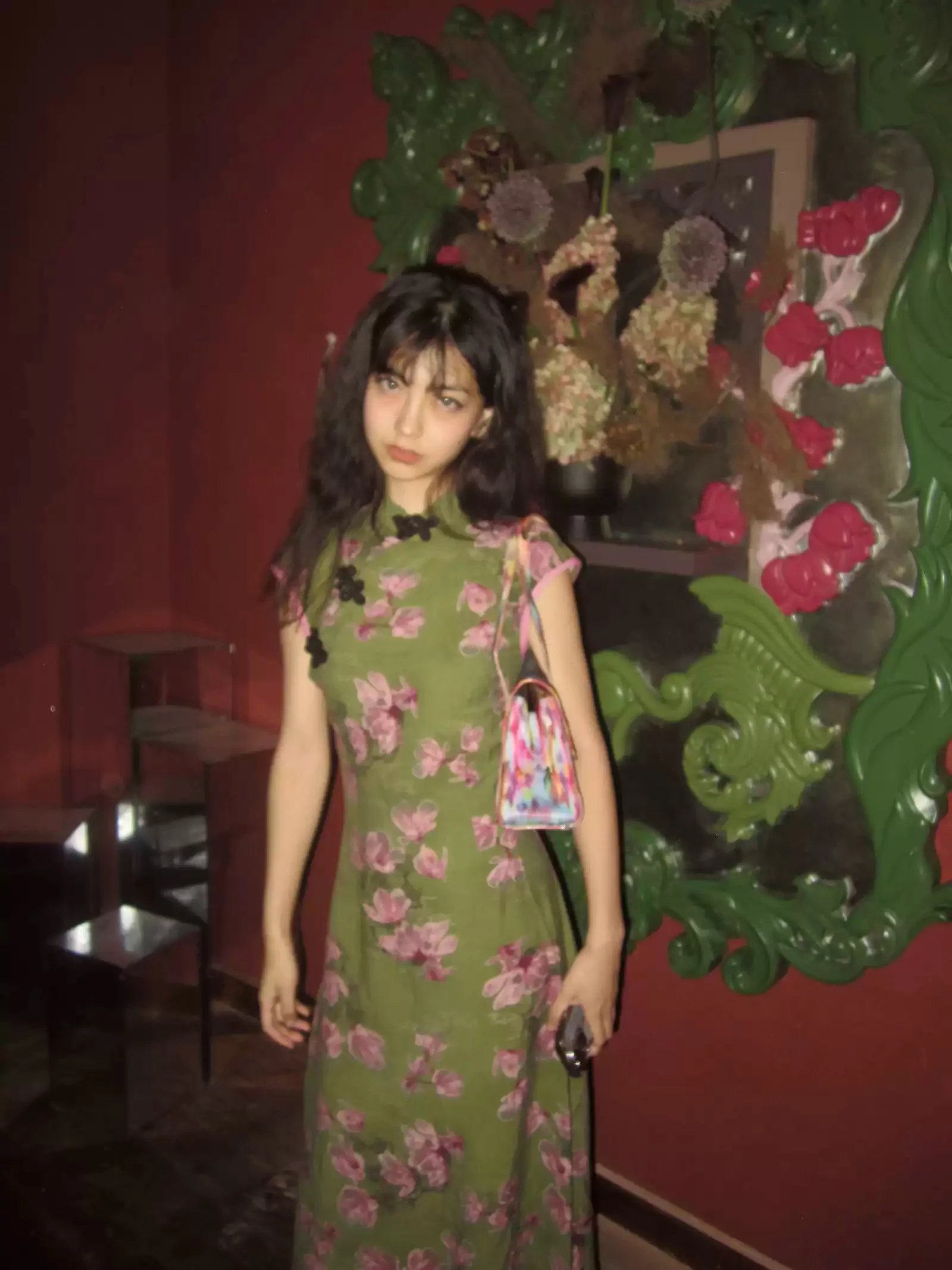 Chinese Style Diagonal Cheongsam Dress - Image 2