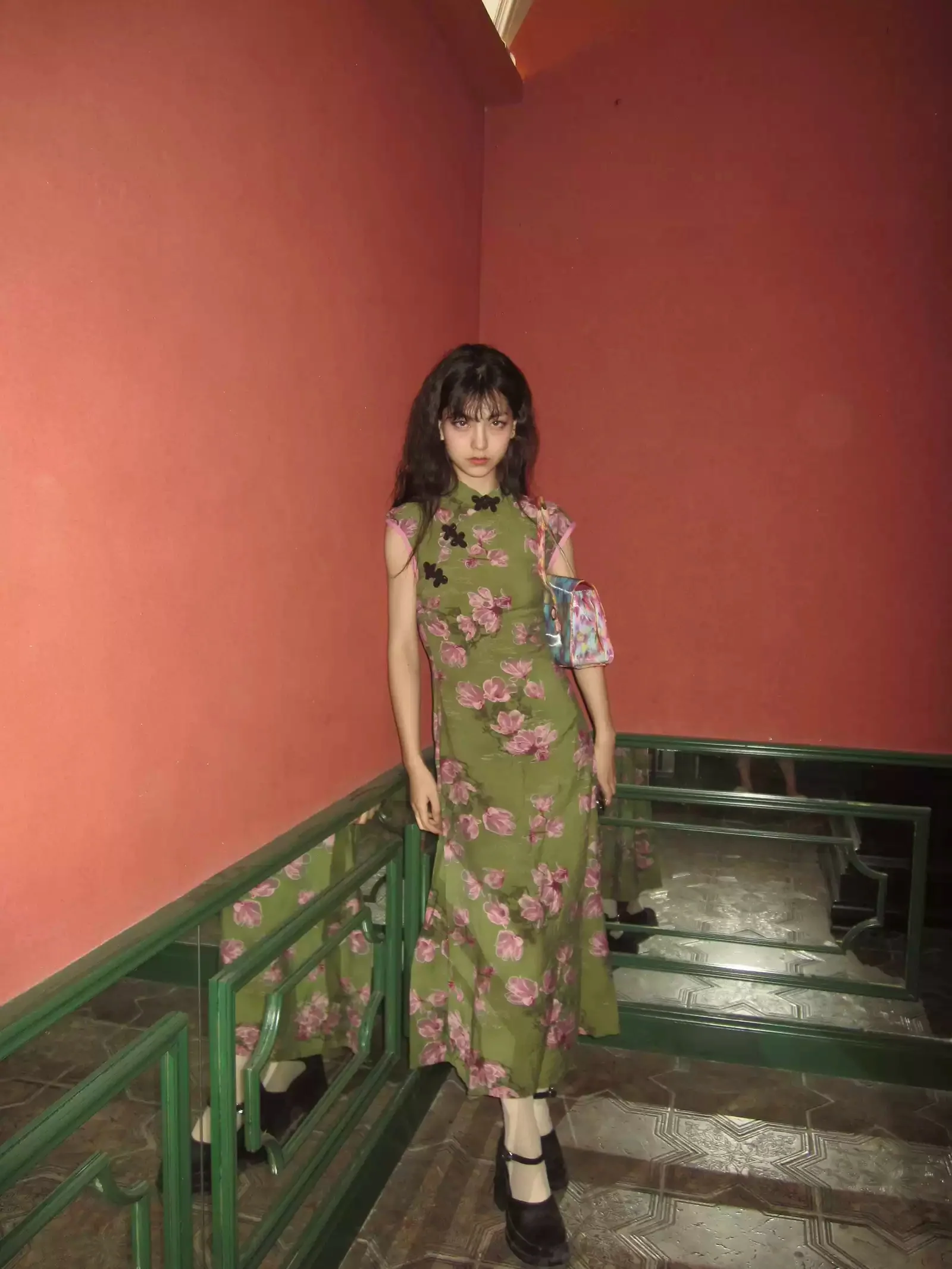 Chinese Style Diagonal Cheongsam Dress - Image 3