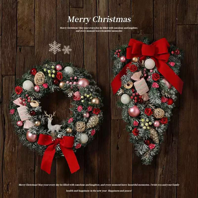 Christmas decorations garland simulation wreath rattan - Image 2