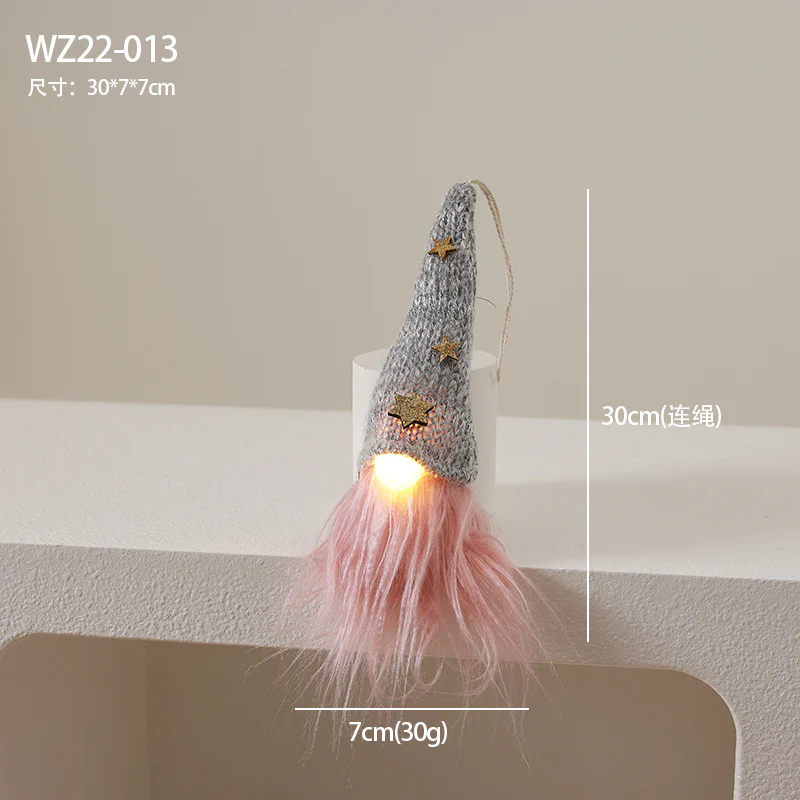 Christmas lights pink cute faceless doll