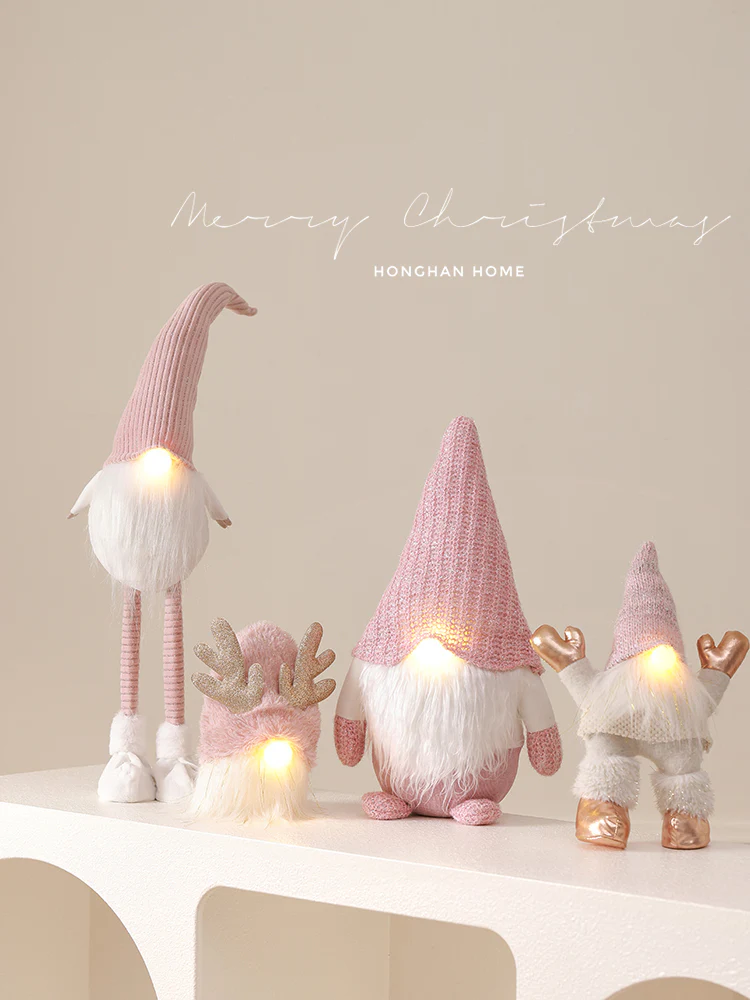 Christmas lights pink cute faceless doll - Image 11