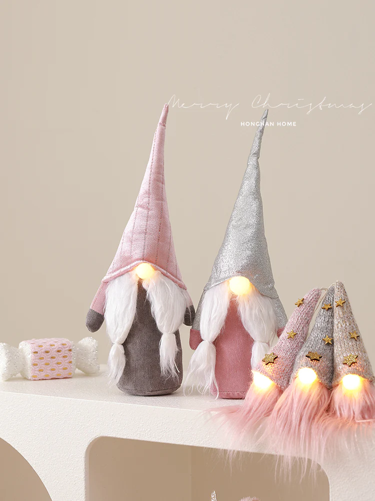 Christmas lights pink cute faceless doll - Image 13