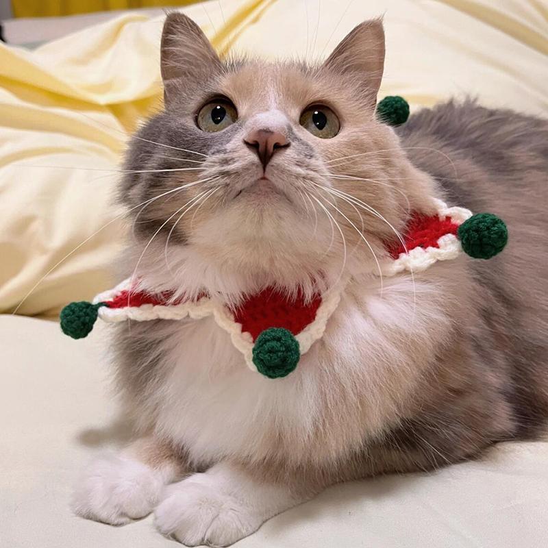 Christmas pet cat diy wool scarf - Image 5