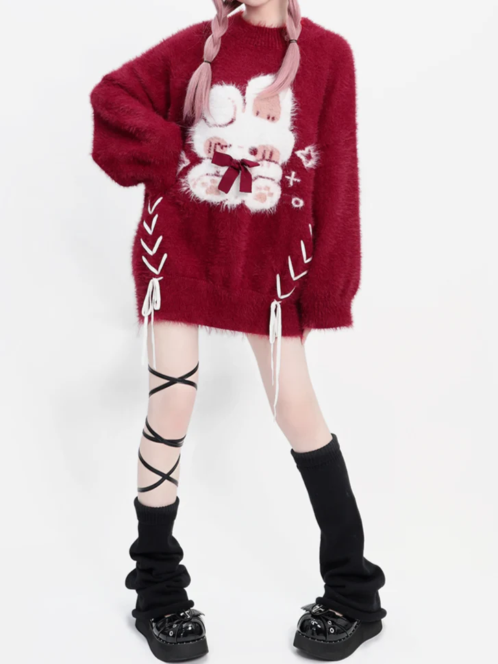 Christmas Red Straps Thickened Sweater