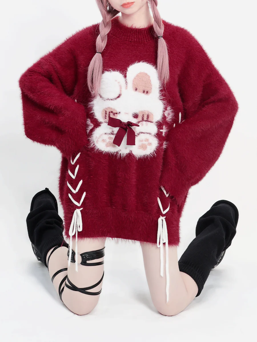 Christmas Red Straps Thickened Sweater - Image 2