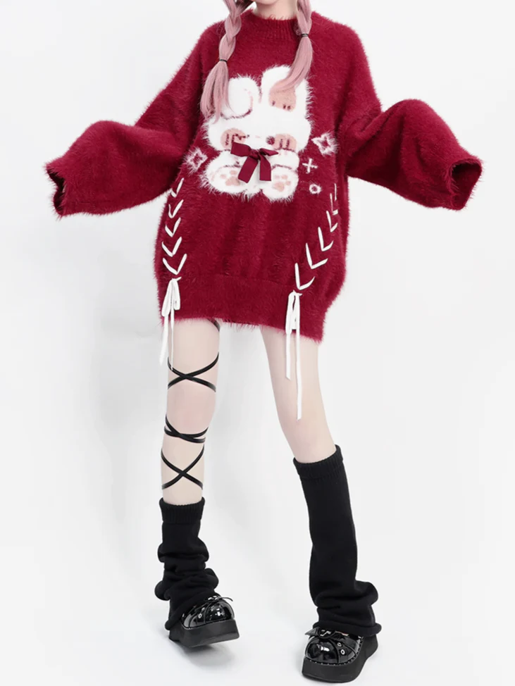 Christmas Red Straps Thickened Sweater - Image 3