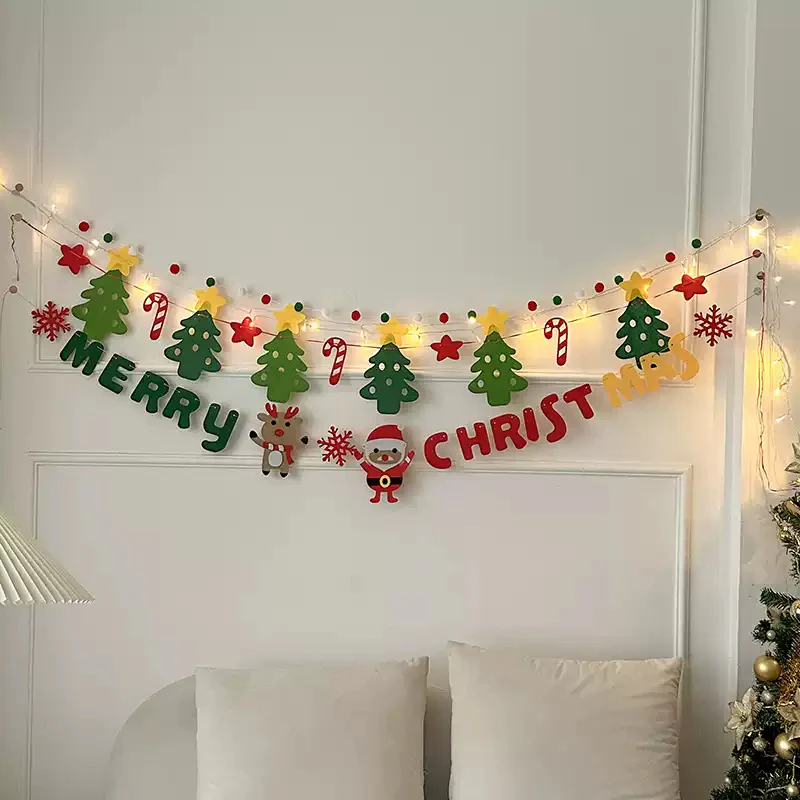 Christmas wall bouquet bunting party decorations flag - Image 2