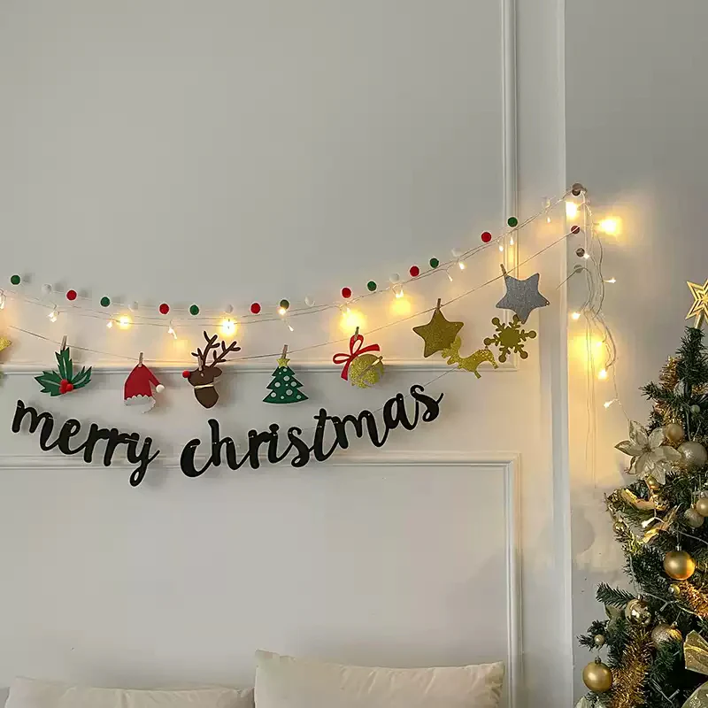 Christmas wall bouquet bunting party decorations flag - Image 3