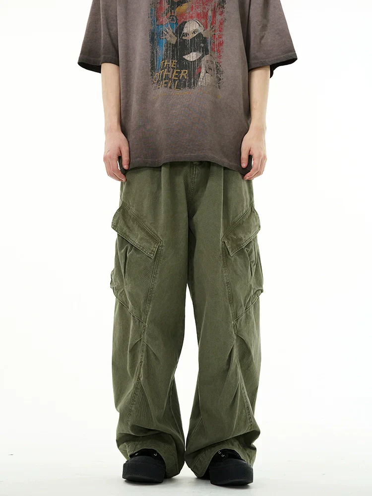 Classic Wide-Leg Straight Workwear Pants - Image 6