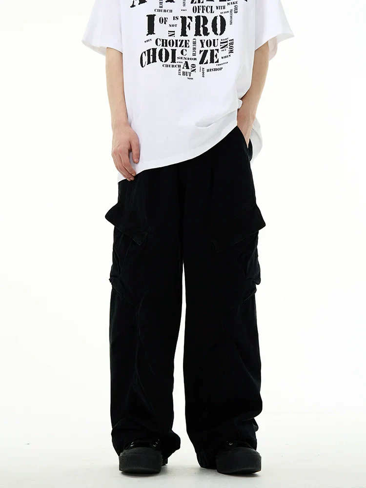 Classic Wide-Leg Straight Workwear Pants - Image 8