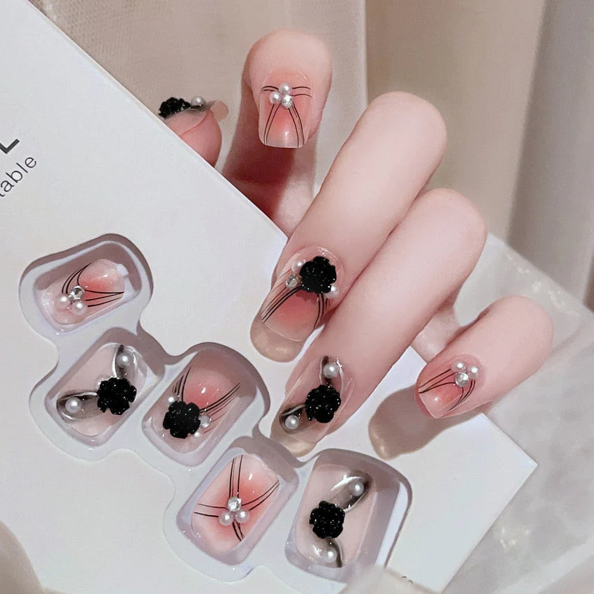 Clear Glittery Press On Nails - Image 16