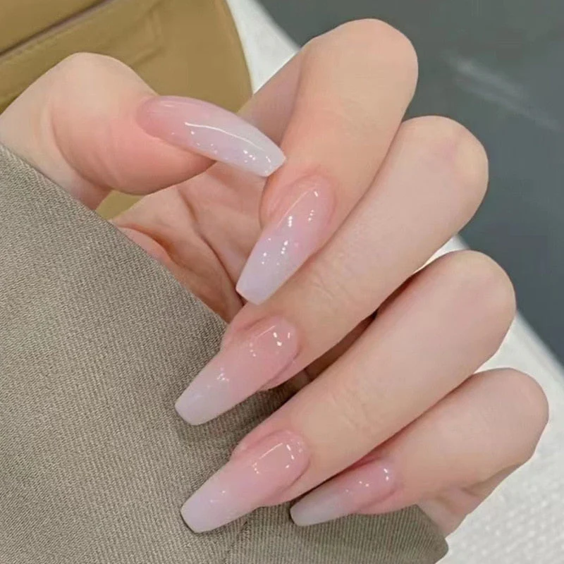 Clear Glittery Press On Nails - Image 55
