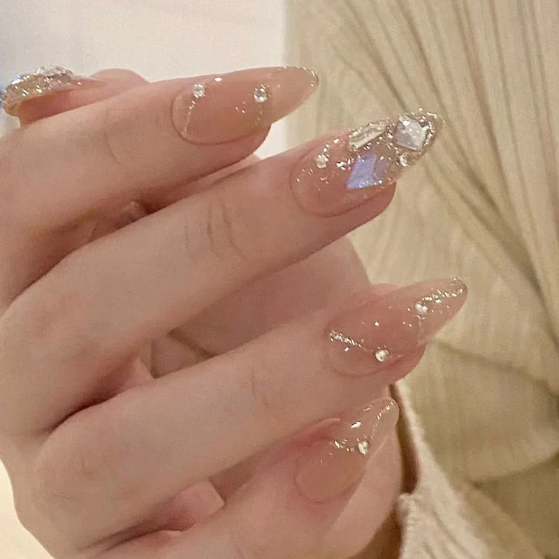Clear Glittery Press On Nails - Image 9