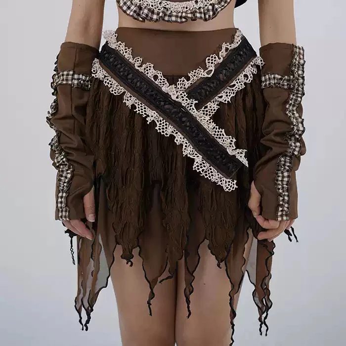 Coachella hot girl slimming skirt