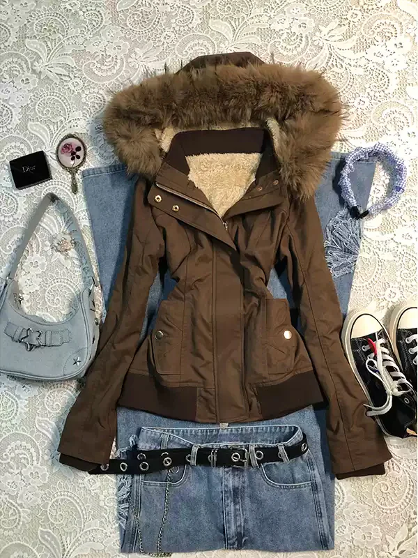 Cocoa Brown Sherpa-Lined Jacket