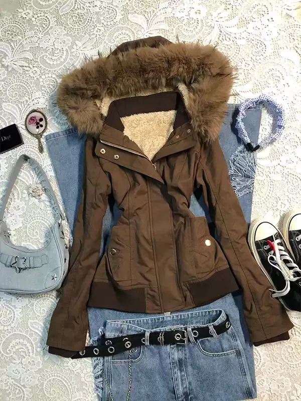 Cocoa Brown Sherpa-Lined Jacket - Image 2