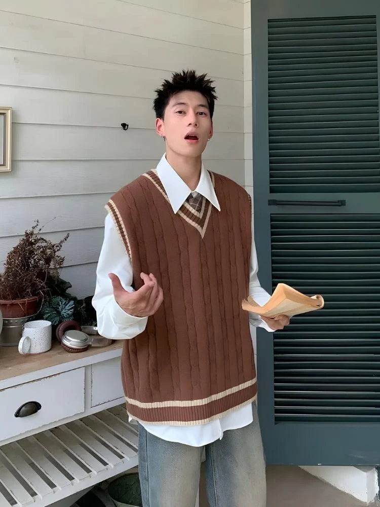 College Knit Sweater Vest - Image 2