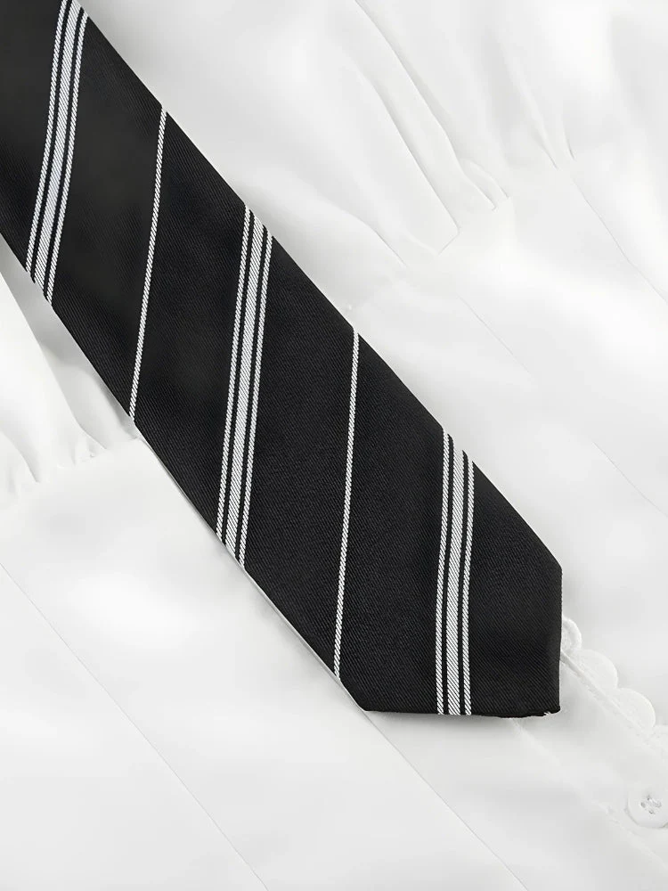 College Shirt With Striped Tie - Image 5