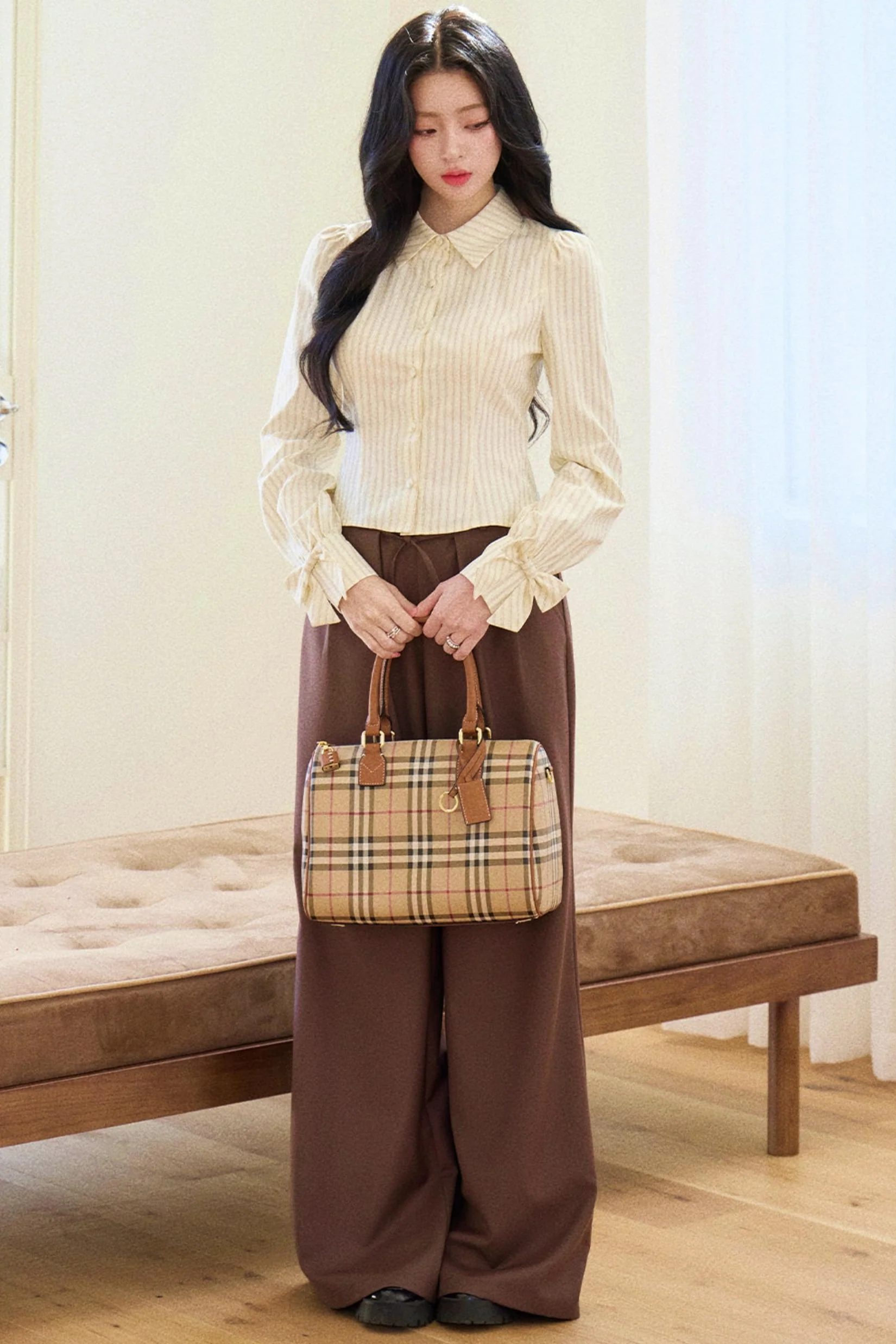 Retro Elegant Vest + Striped Shirt - Image 9
