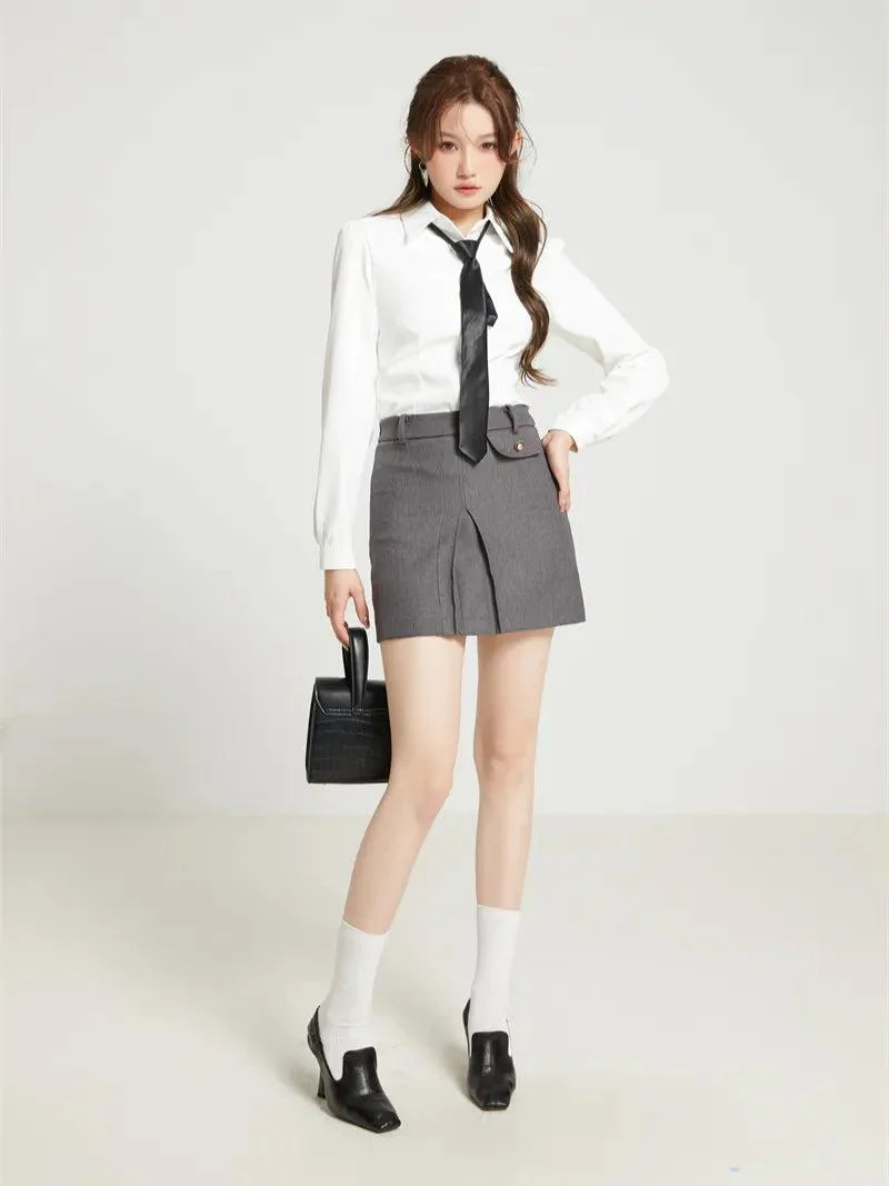College Style Skirt. Blazer & Shirt Set - Image 2